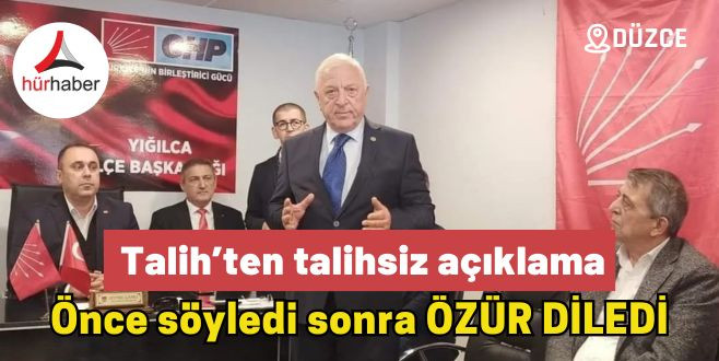 Talih’ten talihsiz açıklama. TALİH ÖZCAN Özür diledi