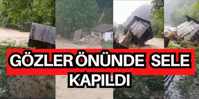 Gözler önünde sele kapıldı