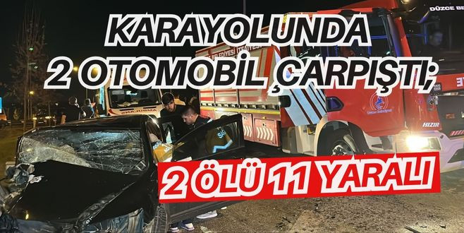 Çamköy Kavşağında 2 Otomobil Çarpıştı