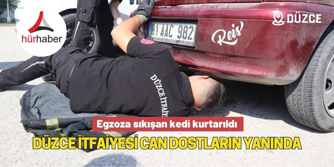 Düzce İtfaiyesi can dostların yanında