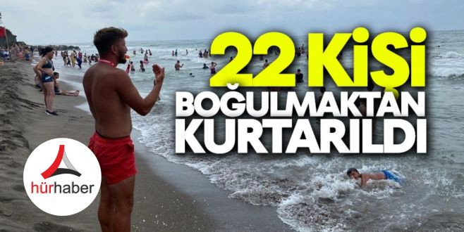 Akçakoca'da 22 kişi boğulmaktan kurtarıldı