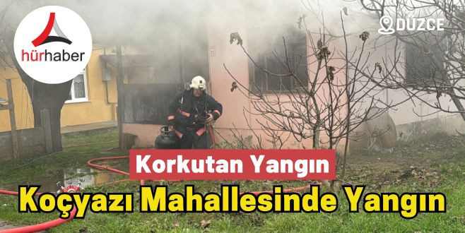 Koçyazı Mahallesinde yangın güçlükle söndürüldü