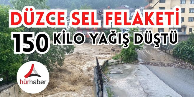 Düzce'de Sel felaketi 150 kilo yağış düştü