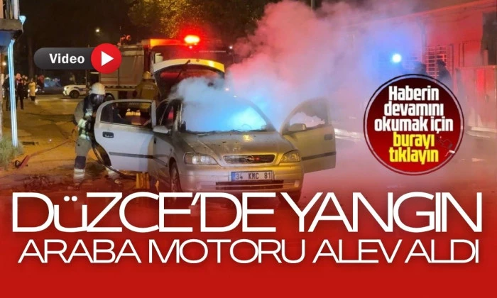 Otomobil alev alev yanarak küle döndü