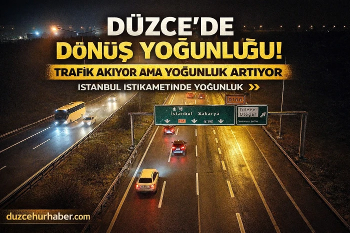 D&uuml;zce Trafik Durumu 21 Mart 2026: Otoyolda Akıcı Yoğunluk Devam Ediyor