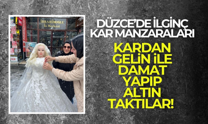 Kardan gelin ile damat yapıp altın taktılar