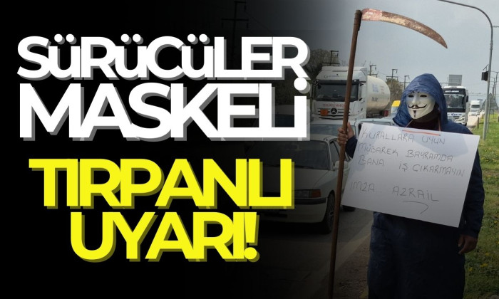 Astığı pankart ile sürücüleri uyardı! 