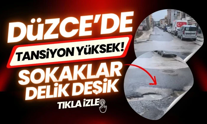 Düzce'de Köstebek yuvalarını andıran yollar