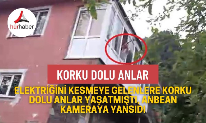 Elektriğini kesmeye gelenlere korku dolu anlar yaşatmıştı, anbean kameraya yansıdı