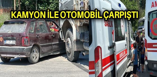 Kamyon ile otomobil çarpıştı: 3’ü çocuk 5 yaralı