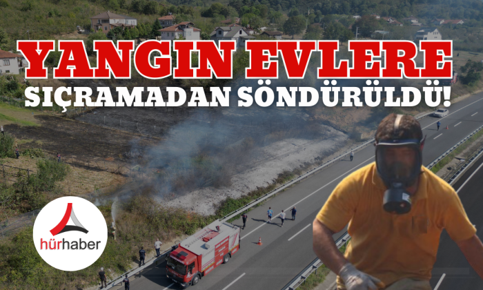 Yangın evlere sıçramadan söndürüldü