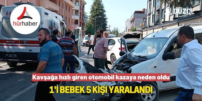 Mehmet Akif Caddesinde iki araç çarpıştı çok sayıda yaralı