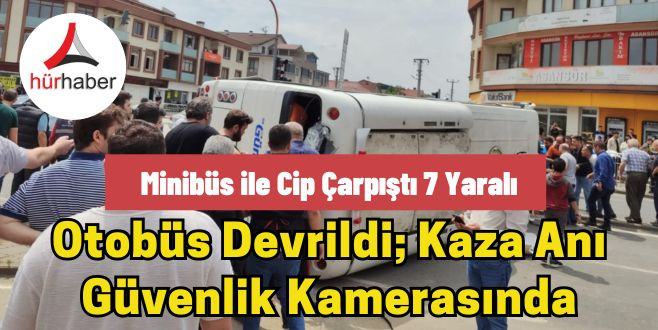 Son Dakik DÜZCE: Minibüs ile cip çarpıştı 7 yaralı 