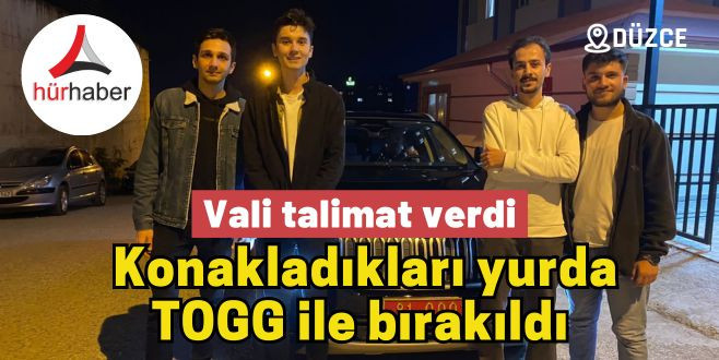 Öğrenciler Konakladıkları yurda TOGG ile bırakıldı