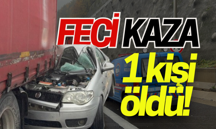 Tıra arkadan çarpan otomobilde 1 kişi öldü, 4 kişi yaralandı