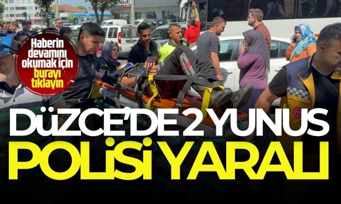 Otomobille motosiklet çarpıştı: 2 yunus polisi yaralı