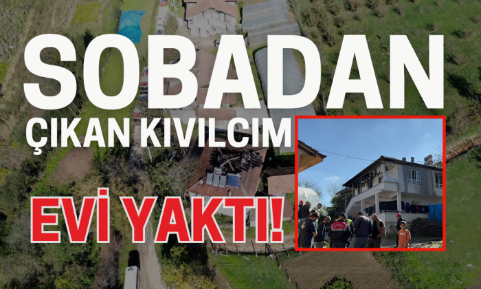 Düzce'de 2 katlı evde yangın