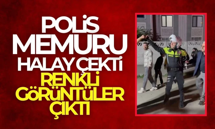 Düzce'de Trafik polisi halay çekti, renkli görüntüler çıktı