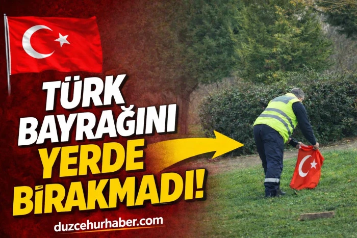 G&ouml;ğs&uuml;ne koyduğu T&uuml;rk bayrağını evine g&ouml;t&uuml;r&uuml;p, temizleyip astı.