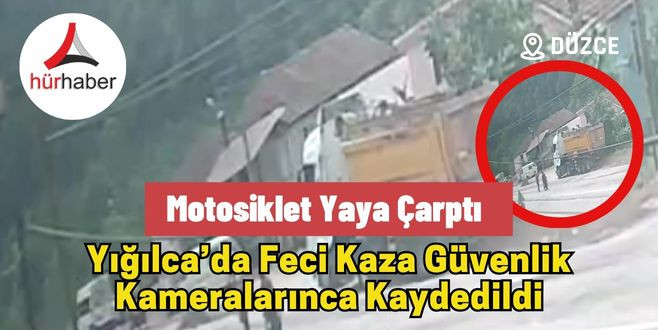Yığılca'da Feci kaza güvenlik kameralarınca kaydedildi